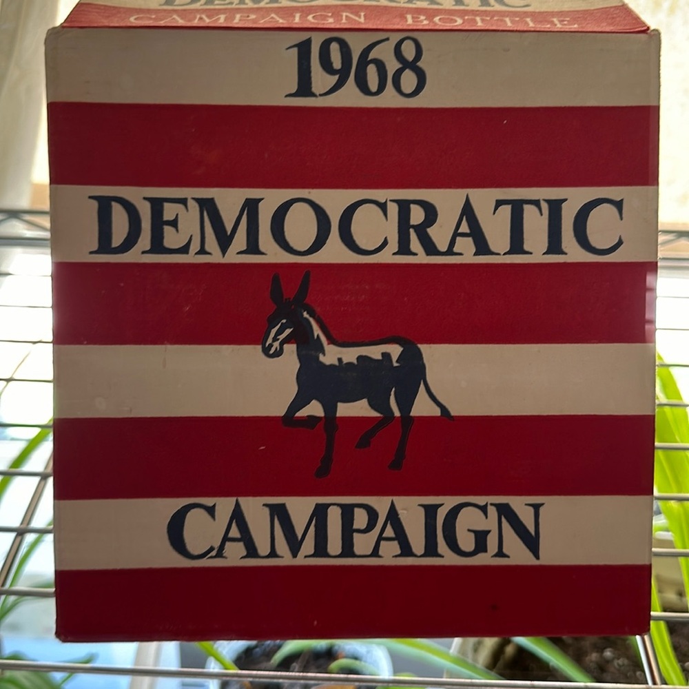 Vintage 1968 Democratic Campaign Bottle